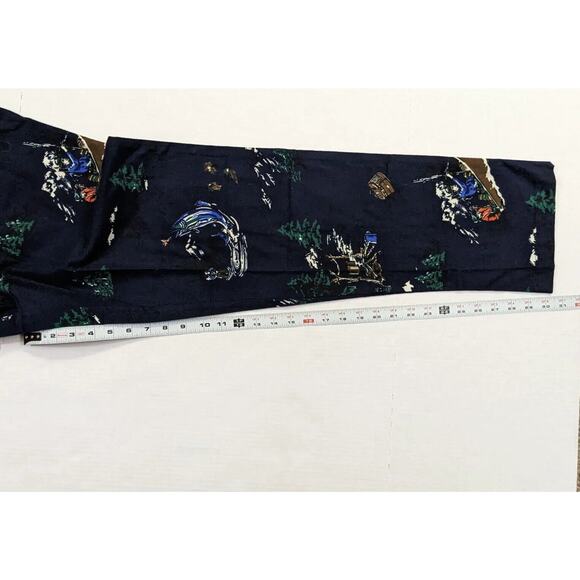 Polo Ralph Lauren Lounge Pants Mens Small Blue Flannel Fishing Pattern Pajamas - Picture 8 of 10